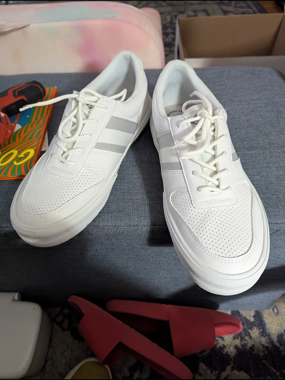 Sperry Men's White Perforated Canvas-Lace Sneakers